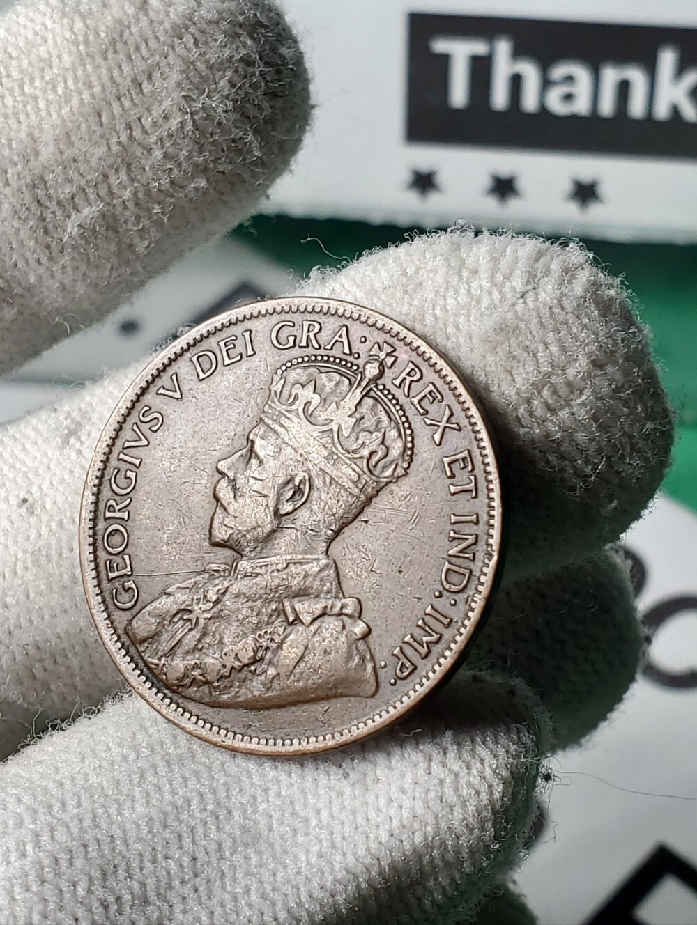 1916 Canadian George V Large Cent Bronze Coin